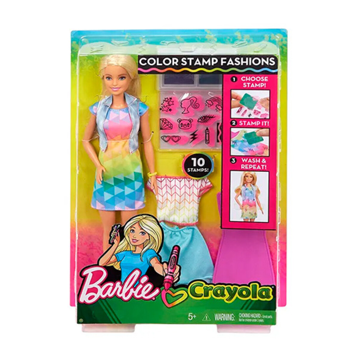 Set Muñeca Barbie Crayola Color Stamp - 001 