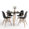 Juego de Comedor 4 Sillas Eames 80 Negro