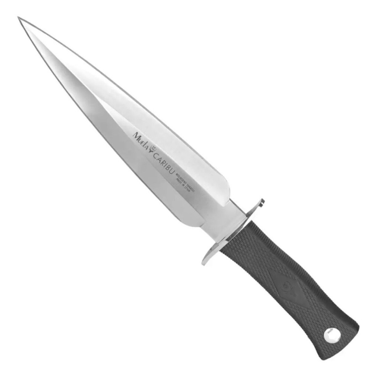 Cuchillo Muela Caribu Doble Filo Mango De Goma Acero Inoxidable 