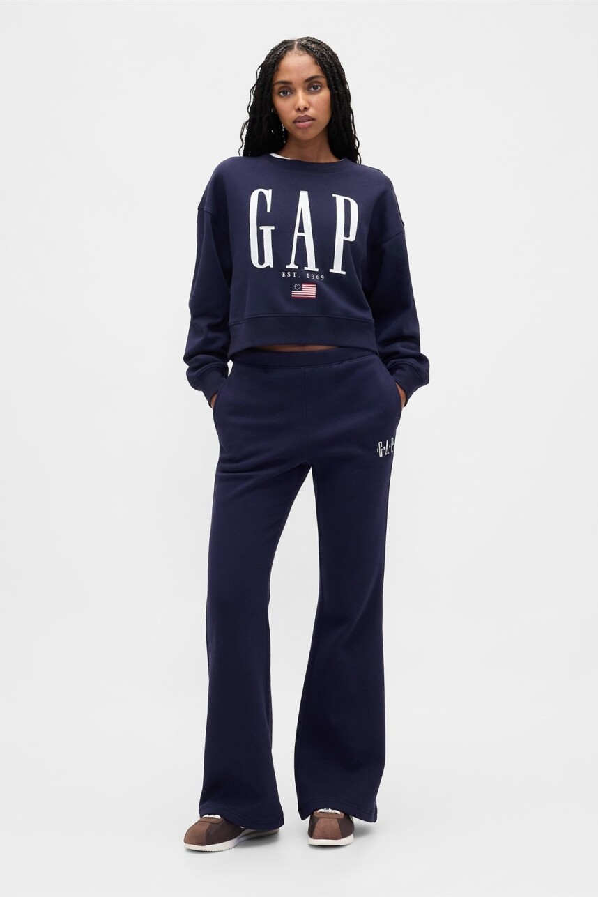Pantalòn Deportivo Logo Gap Flare Mujer Navy Uniform V2