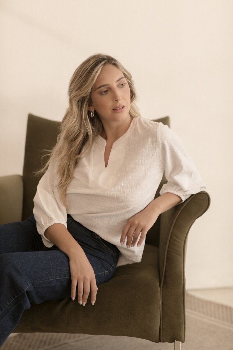 Blusa Mangas 3/4. NATURAL