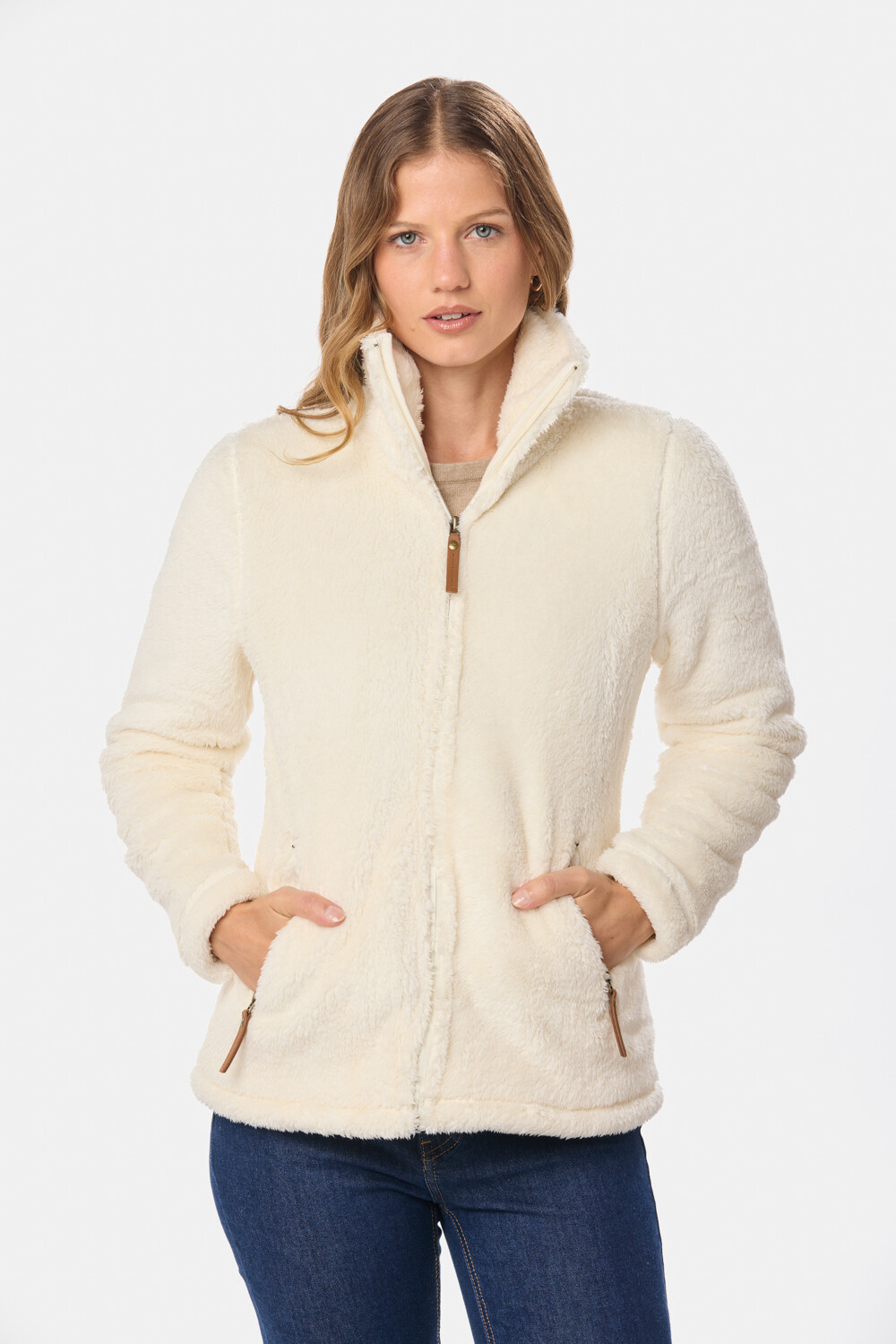 CAMPERA TEJIDA DE SHERPA Beige