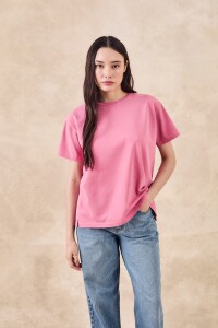 Remeron Oversize Algodon Lavado Rosa