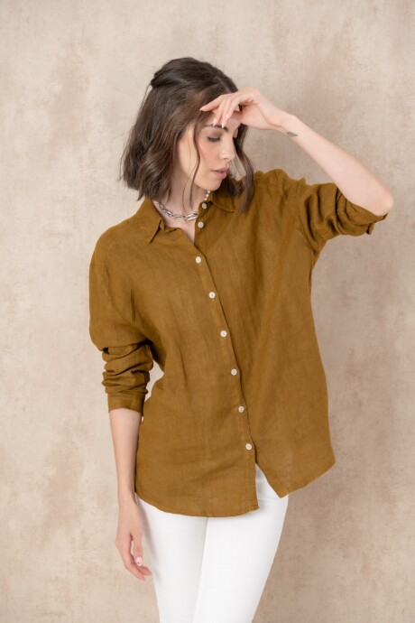 Camisa lino Miya Camel