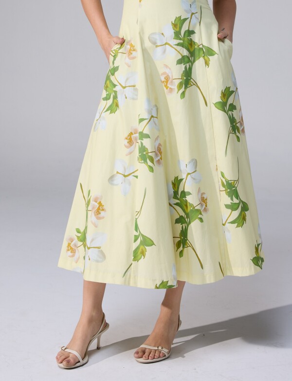 Vestido Algodón Flores AMARILLO/MULTI