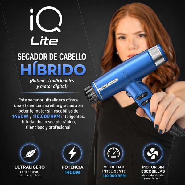 Secador De Pelo Gama Profesional Iq Lite 1600w AZUL
