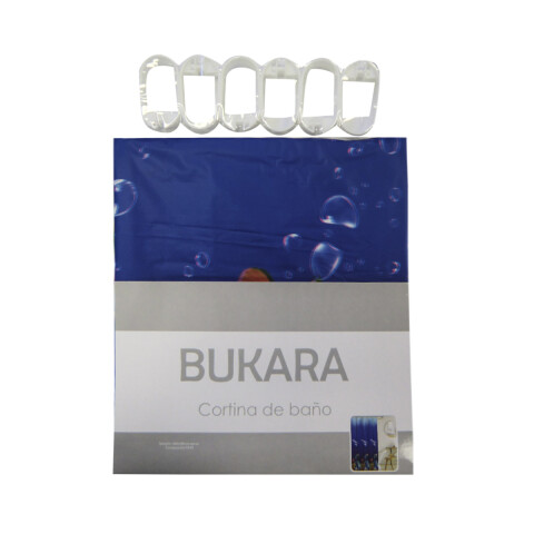 Cortina Baño Bukara con Argollas 180 x 180 cm 620 OCEAN BLUE