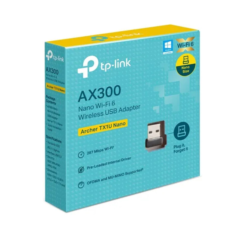 Tarjeta de red USB TP-Link Archer TX1U Nano Wifi 6 Tarjeta de red USB TP-Link Archer TX1U Nano Wifi 6