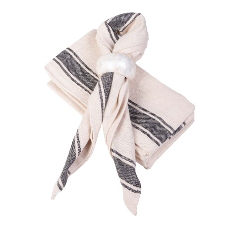 SET 2 SERVILLETAS ZAGORIA 45*45 LINO-Y-ALGODON BEIGE/GIS