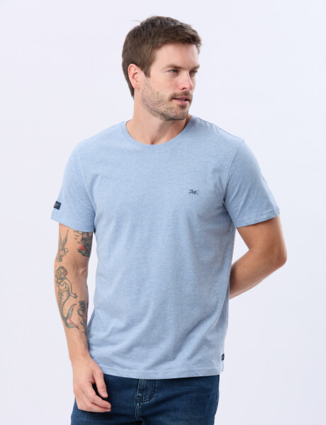 REMERA BÁSICA DE ALGODÓN Azul Melange