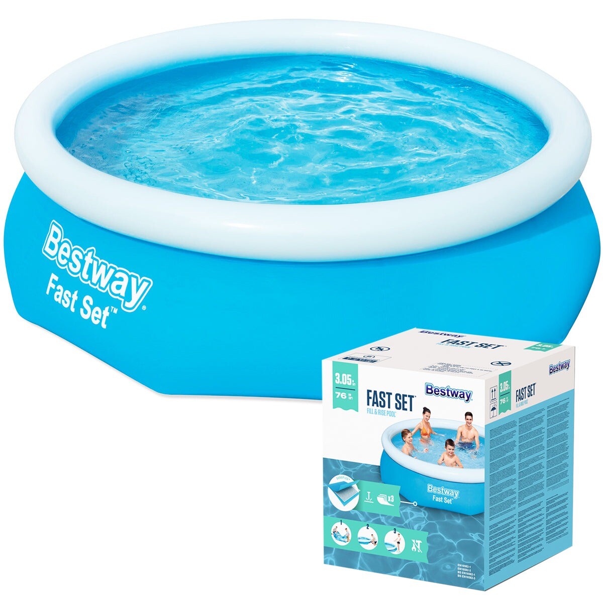 Piscina Bestway Gomón 3638 Lts Inflable 305x76 Cm - Bsw057266 