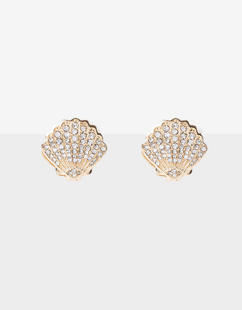 Aros Pasantes Strass Aros Pasantes Caracoles Strass - Dorado