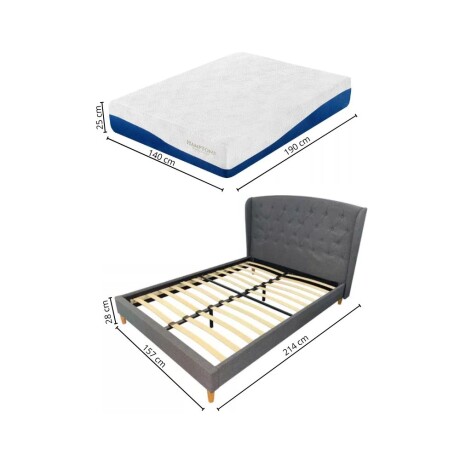 Sommier 2 plazas THM Hybrid Memory Foam con Respaldo Sommier 2 plazas THM Hybrid Memory Foam con Respaldo