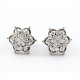 Caravanas De Oro Blanco Con Brillantes Caravanas De Oro Blanco Con Brillantes