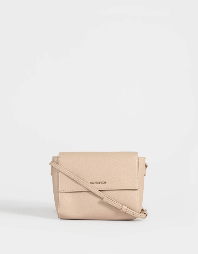 Bandoleras Special Price Clasico Bandolera Cuerina Solapa - Marron Beige