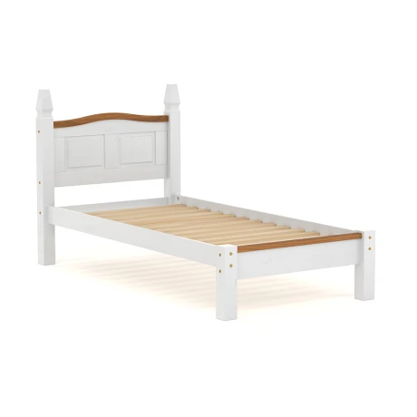 Cama 1 Plaza Línea Naturale Blanco/Roble