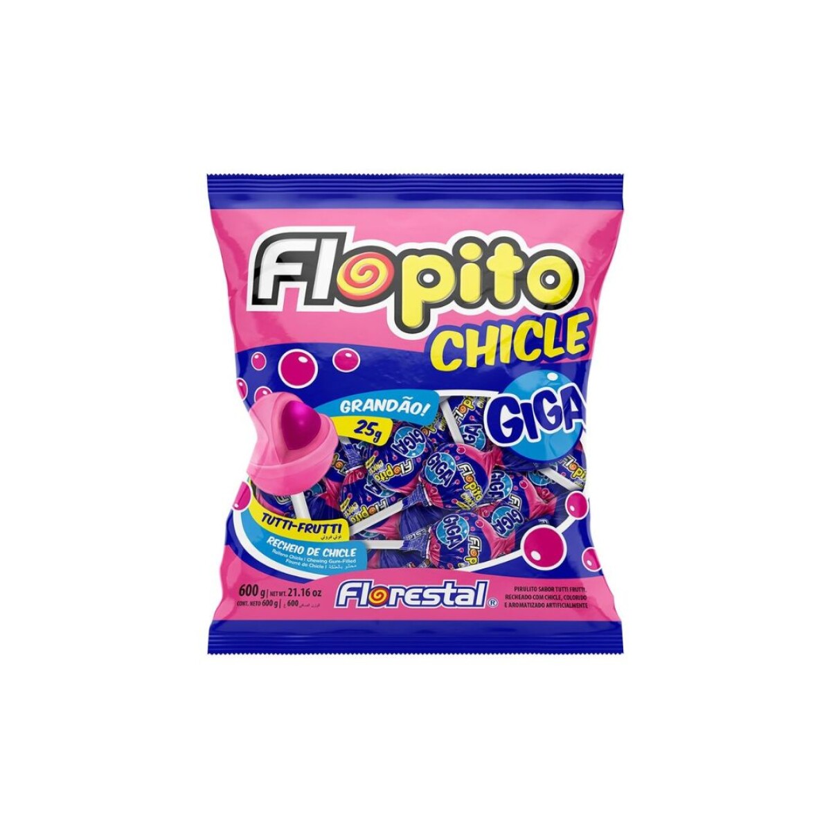 CHUPETIN FLOPITO 600GRS - TUTTI C/CHICLE FLOPITO 24 PZAS 600GRS 