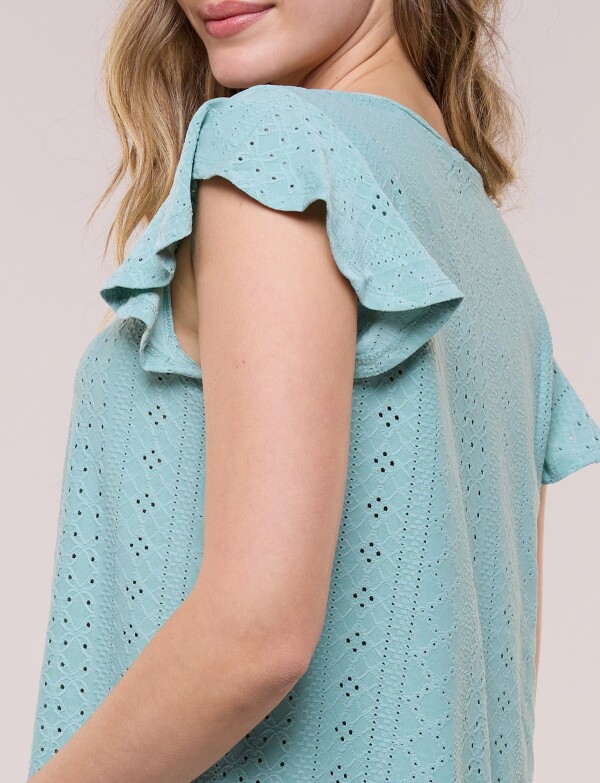 Blusa Broderie VERDE AGUA