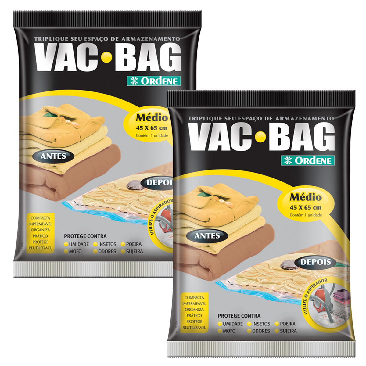 Set x2 Vac bag media - TRANSPARENTE 