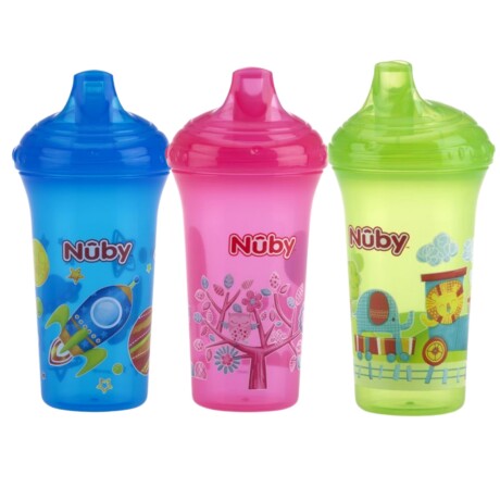 Vaso Nuby Estampado con Pico Duro 270ML AZUL