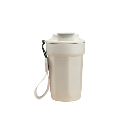 Vaso térmico portátil con tapa anti derrame 450ml Blanco