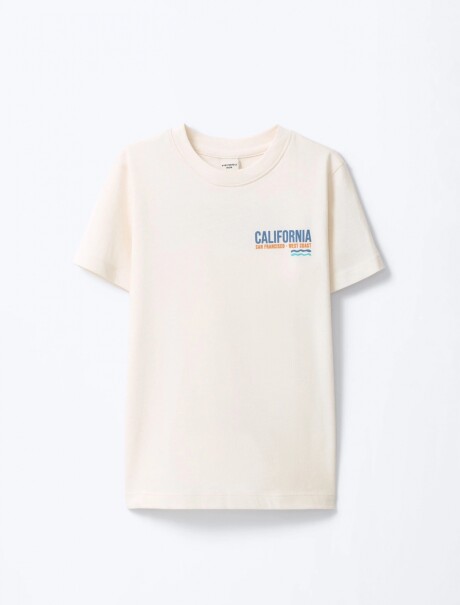 CAMISETA INFANTIL CON ESTAMPA BEIGE