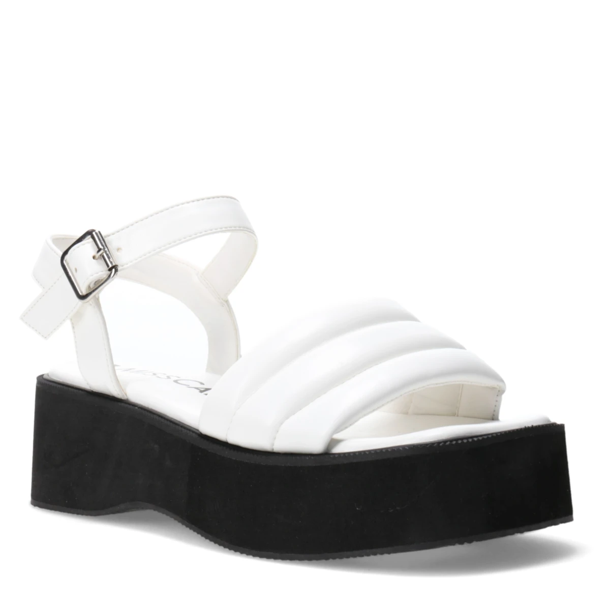 Sandalia CORK Con pulsera y capellada capitoneada MissCarol - White 