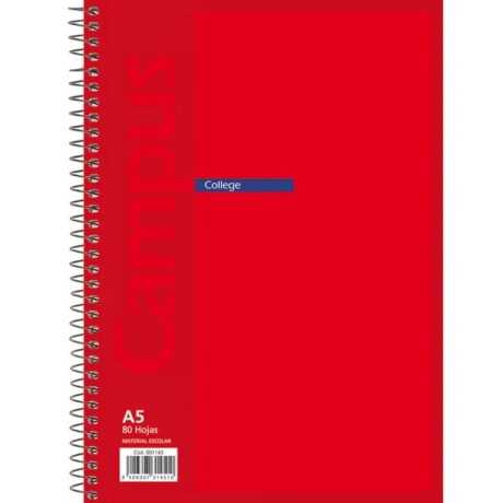 Cuadernola Campus College 80 Hojas Rojo