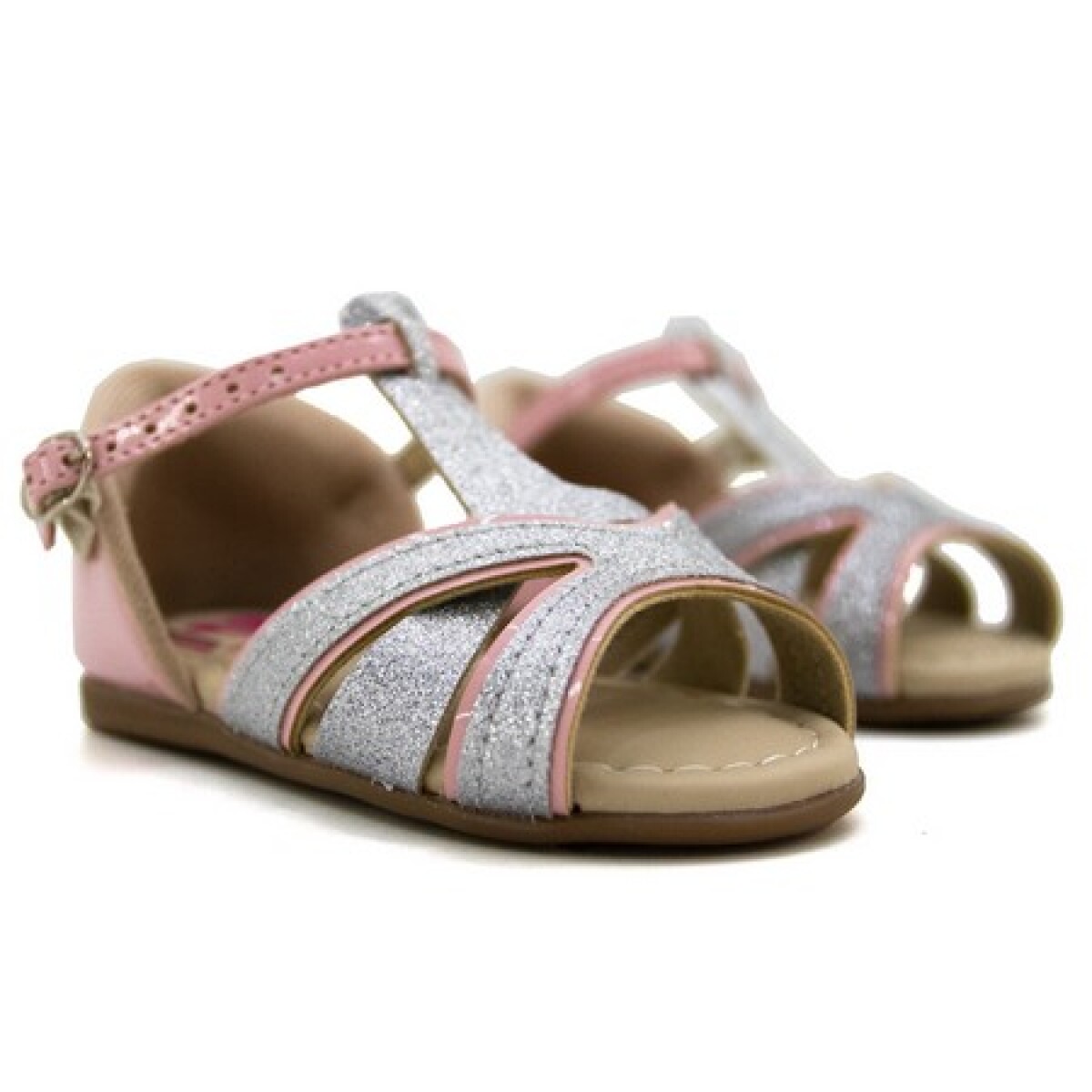 Sandalias - Molekinha - Molekina Sandalia Baja Tiras Cruzadas C/Pulsera de Niños - 2114.253-1525 - Rosa Claro-plata 