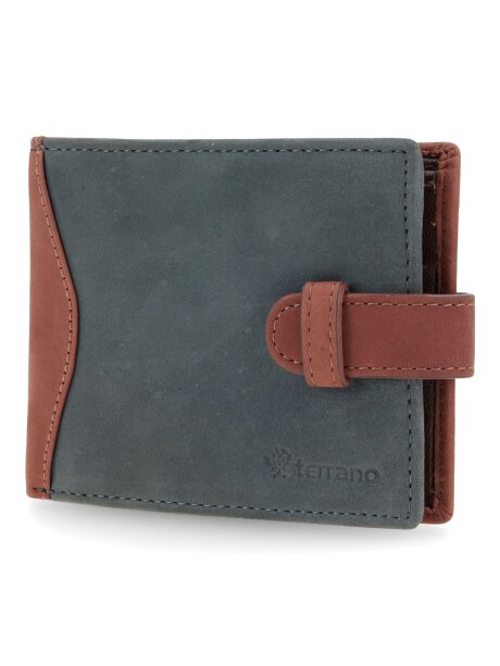 Billetera Nobuk con Presilla Azul