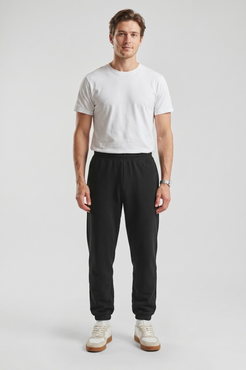 Pantalón dep clásico c/puños elásticos - UNISEX NEGRO