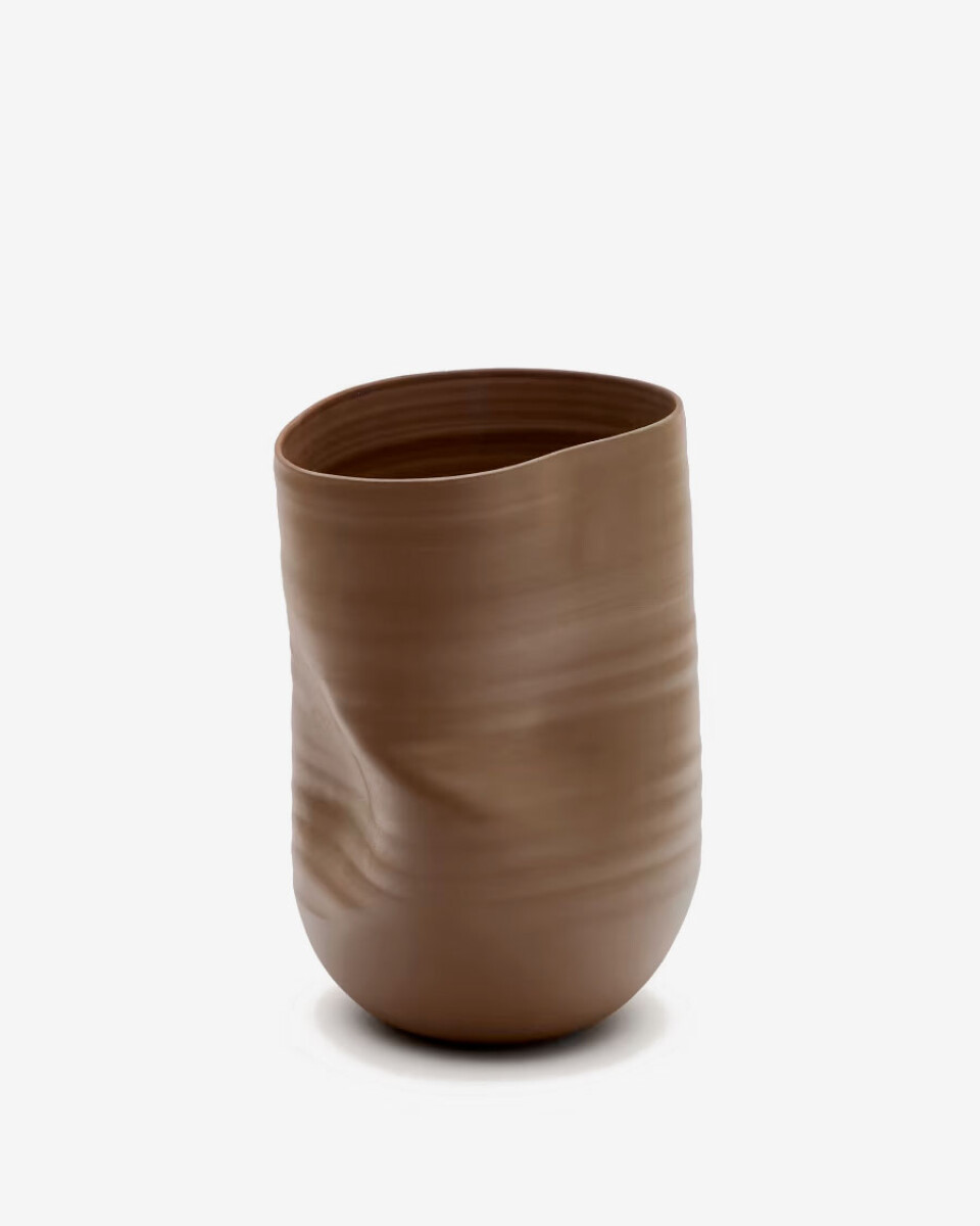 Jarrón Macarelleta de cerámica marrón oscuro Ø 21 cm - Ø 32 cm 
