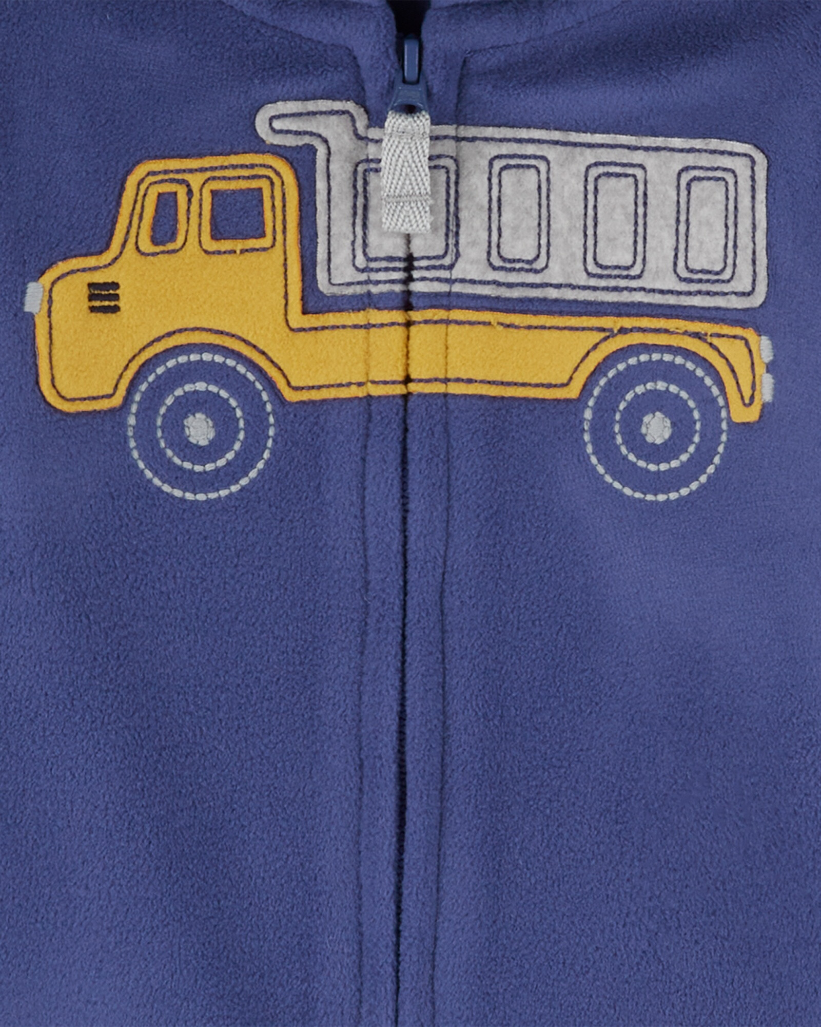 Set tres piezas, campera y pantalón de micropolar, más body de algodón, estampa camión Set tres piezas, campera y pantalón de micropolar, más body de algodón, estampa camión