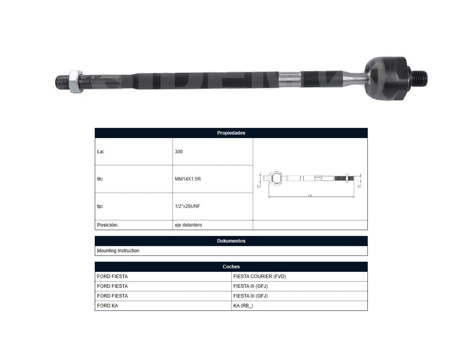 Mate Ford Fiesta/Ka 89-07 Der/Izq 