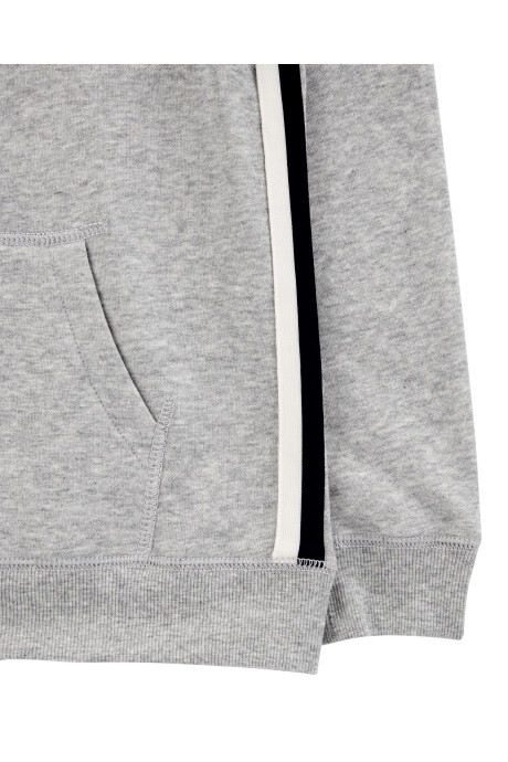 Campera de algodón con felpa, con franjas laterales, gris Sin color
