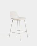 Taburete Altea beige y patas de acero con acabado beige 65 cm