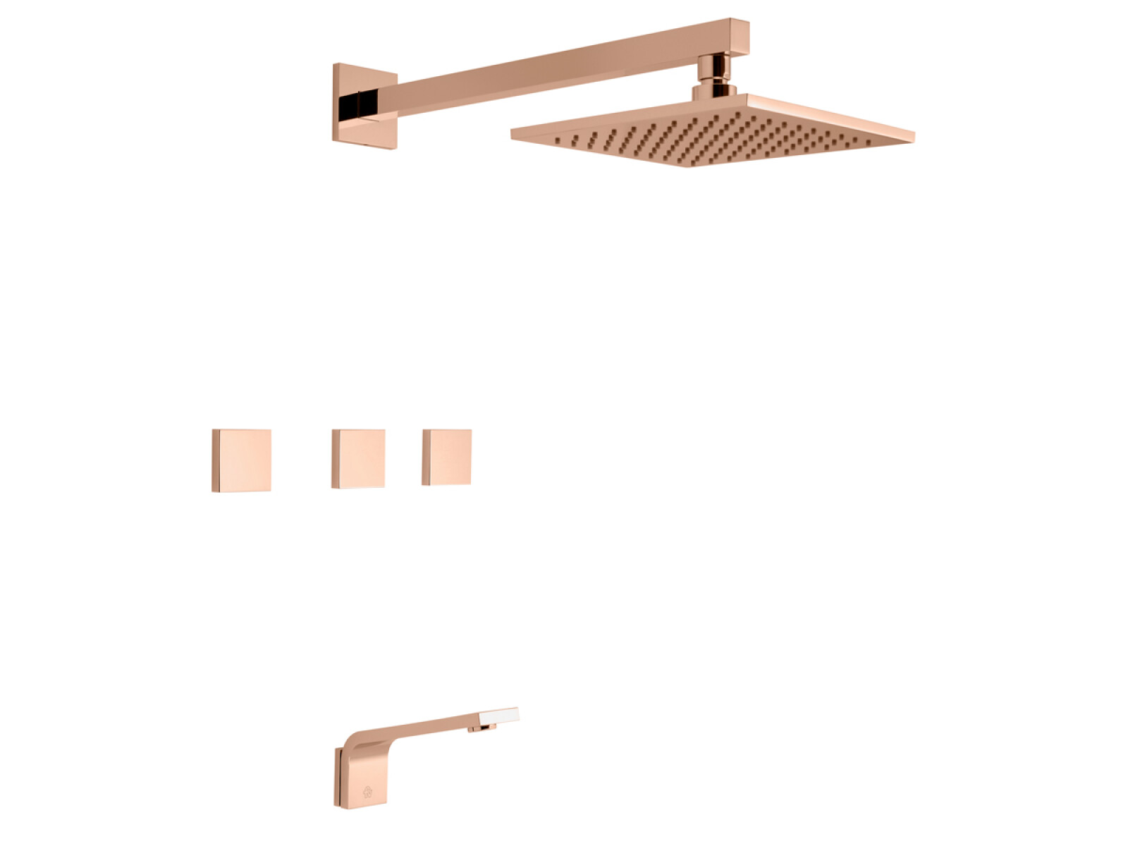 Griferia Ducha De Empotrar Bimando Brillo Bronce Chalten 
