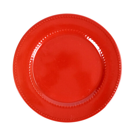 Plato llano de cerámica de color rojo Plato llano de cerámica de color rojo