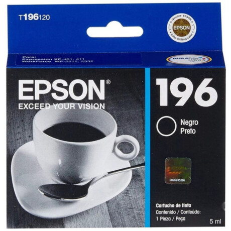 EPSON T196120 NEGRO XP-401/411 WF-2512,2532 5ML Epson T196120 Negro Xp-401/411 Wf-2512,2532 5ml