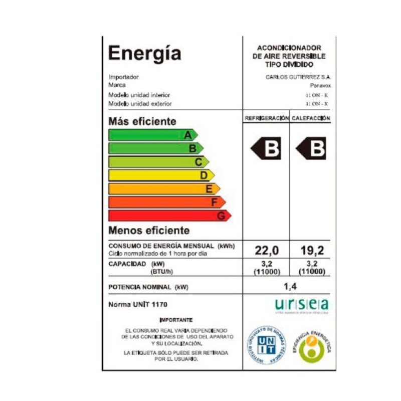 Aire acondicionado Panavox 11.000 BTU On/Off Aire acondicionado Panavox 11.000 BTU On/Off