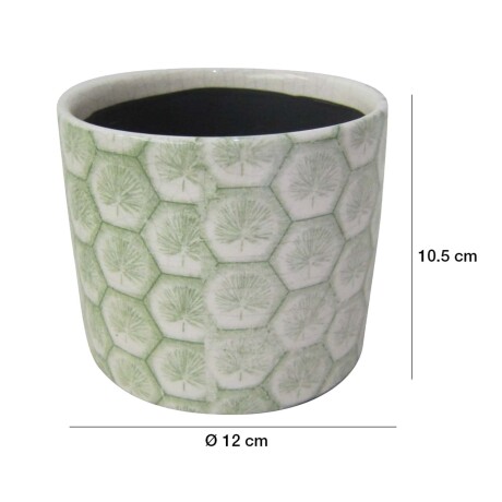 Maceta Redonda en Cerámica con Diseño Decorativo Ø12x10.5cm Maceta Redonda En Cerámica Con Diseño Decorativo ø12x10.5cm