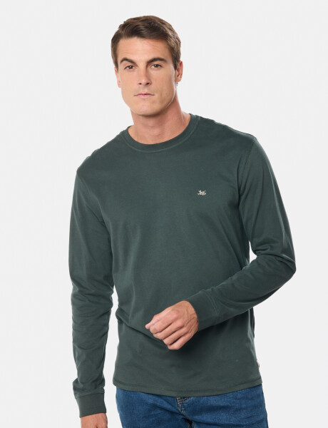 REMERA LISA DE ALGODÓN Verde Oscuro