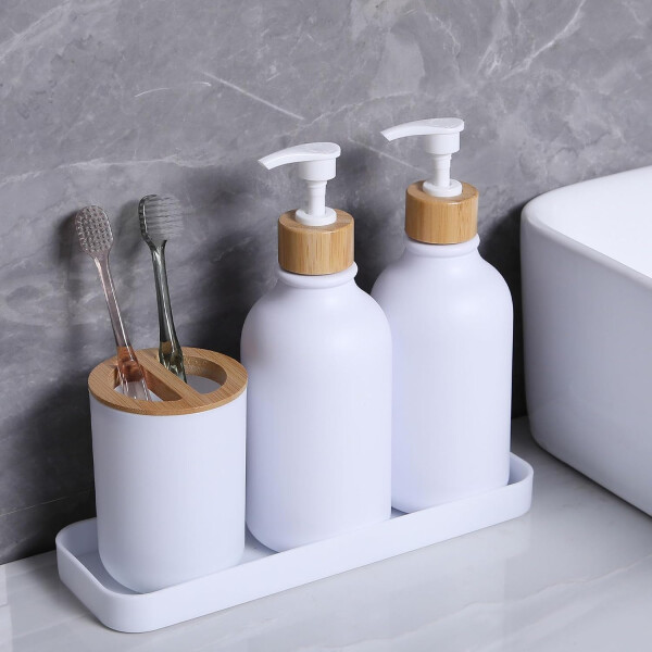Set De Baño Accesorios Juego De 7 Piezas Dispenser Jabonera IMBACK Color Blanco Set De Baño Accesorios Juego De 7 Piezas Dispenser Jabonera IMBACK Color Blanco