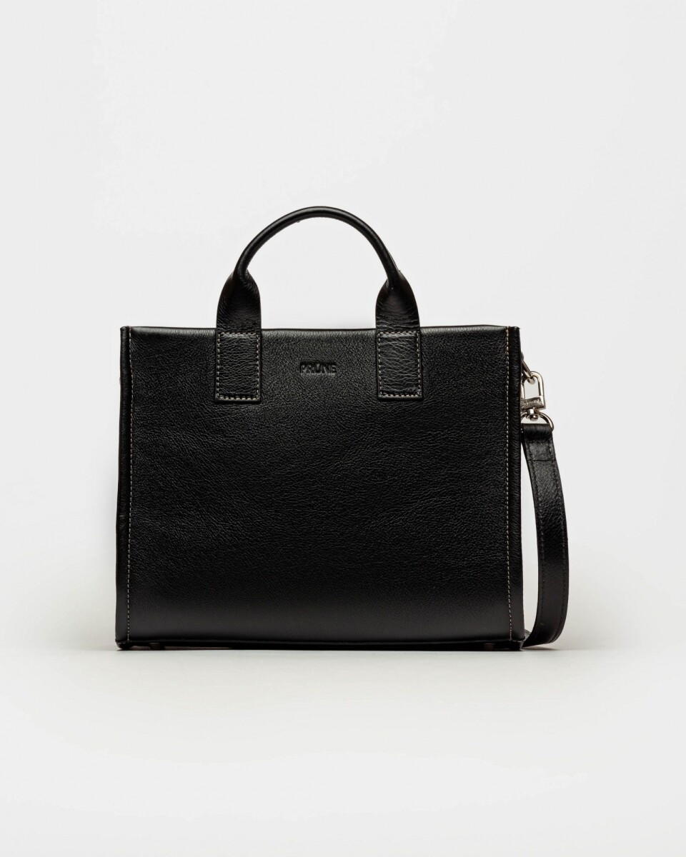 Cartera de mano Capri en cuero liso vegetal - Negro 