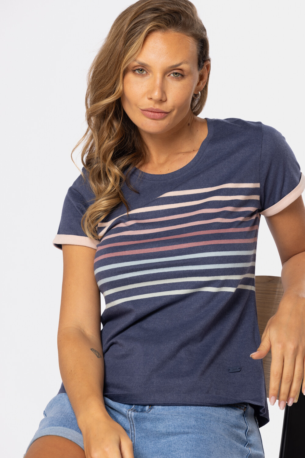REMERA RAYADA Azul