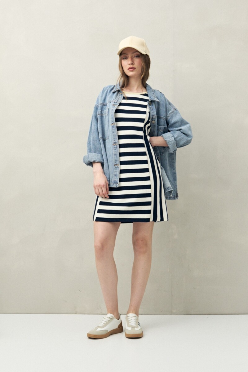 VESTIDO TESSA - Blanco/Azul 