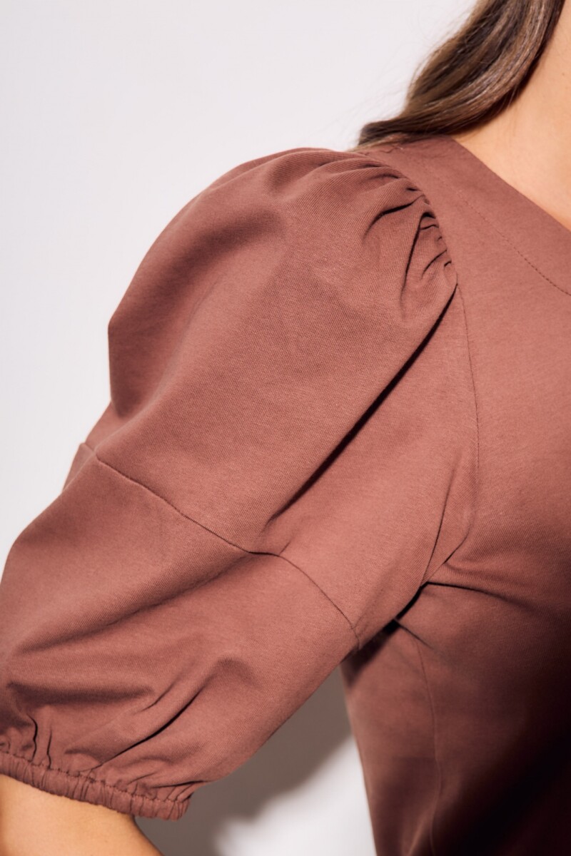 Remera Algodón Manga Globo Mocha