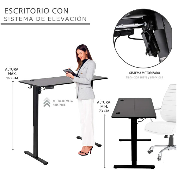 Escritorio Eléctrico Gamer Ergonómico Con Altura Ajustable MARRON