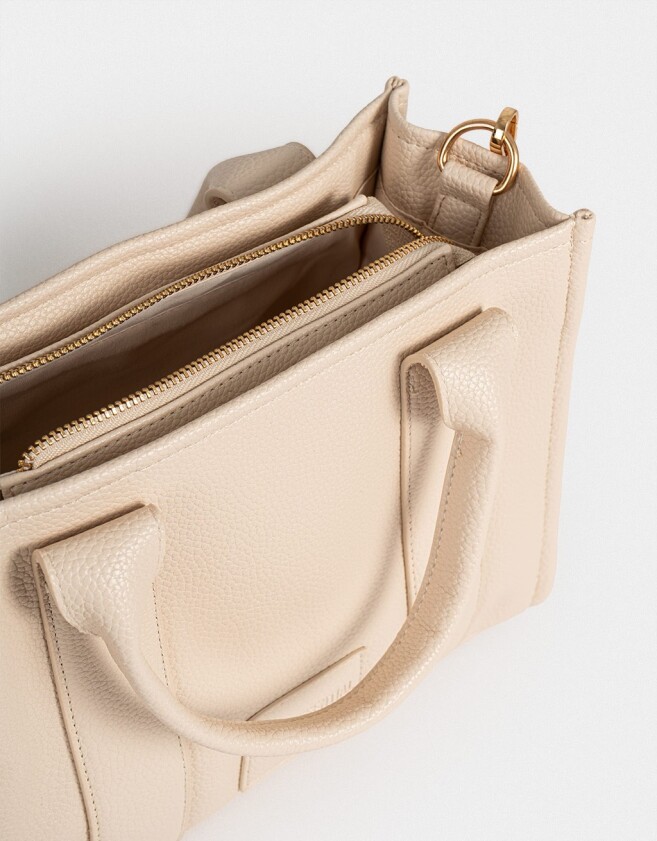 City Cartera City Cuerina - Blanco Crudo