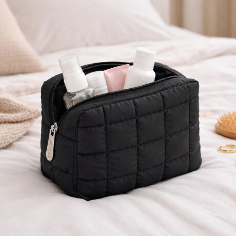 Neceser puffer clasico - 10x12x19cm Negro